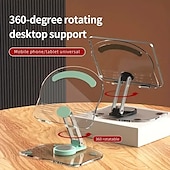 abordables Supports de téléphone-Support de téléphone en acrylique pour tablette, double barre pliable, support de bureau, rotation à 360 degrés, support de dissipation thermique