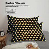 billige Dynetrekk sett-3d honeycomb 3-delt dundynetrekk for hotellsengesett for hjemmet komfortabelt trekk mykt og lett ultrafint fiber 1 dundynetrekk 2 putevar stort sengesett