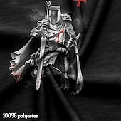  Templer Kreuz Ritter Templer Retro Vintage Herren Crusaders 3D-Druck T-Shirt Tee Sport Outdoor Freizeit Täglich T-Shirt Schwarz Kurzarm Rundhals Schnürung Shirt Frühling  Sommer Bekleidung