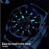 halpa Kvartsikellot-Miesten kvartsikello ulkoilu urheilu muoti rento hehkuva kalenteri kronografi vedenpitävä teräksinen silikonigeeliko