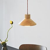 ieftine Lumini insulare-LED pandantiv 20cm 1 lumină alb cald metal finisaje vopsit lemn bec inclus stil modern sufragerie dormitor pandantiv lanternă design 110-240v