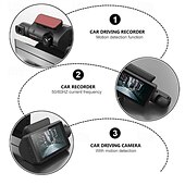 abordables DVR pour voiture-A68 1080p Nouveau design / HD / Surveillance à 360 ° DVR de voiture 150 Degrés Grand angle 3 pouce IPS Dash Cam avec Vision nocturne / G-Sensor / Détection de Mouvement 4 LED infrarouge Enregistreur