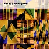 tanie Retro vintage druk-Męskie Wzór geometryczny Etnické Koszula hawajska Koszula Aloha Krótkie rękawy Koszula Wieczorne Hawajskie Ośrodek wczasowy Na zewnątrz Urlop Ulica Żółty Czerwony S M L