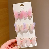 economico Clip per capelli-6 pezzi Bambino Da ragazza Accessori per capelli Dolce Feste Giornaliero Tinta unica 6# rosa 4# Amore delle farfalle