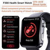 abordables Relojes inteligentes-F300 reloj inteligente para exteriores para hombres, reloj inteligente con llamada bluetooth para android ios ip67, relojes deportivos impermeables para fitness y música