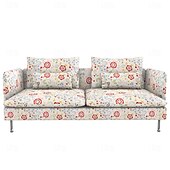baratos Cobertura de Sofa-Capas de Sofá 100% Algodão Floral Com Estofamento 3 Lugares Com Braços