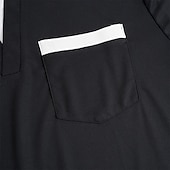 cheap Men&#039;s Classic Polo-Men&#039;s Collarless Golf Shirts Banded Collar Shirt Street Casual Notched V Neck Short Sleeve Fashion Basic Plain Button Summer Regular Fit Black White Navy Blue Gray Collarless Golf Shirts