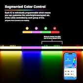 abordables Bandes lumineuses cob-Bande lumineuse RVB étanche Cob 16 pieds 5 m Smart IC flexible DC24 V LED bande lumineuse ws2811 adressable RVB avec contrôleur RF ou contrôleur WiFi adapté pour les fêtes, le bureau, la maison, les