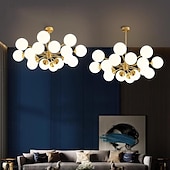 economico Luci a sospensione-lampada a sospensione a led semplice oro magico fagiolo molecolare e27 nordico postmoderno luce di lusso 95 cm camera da letto a 12 teste sala da pranzo 110-240 v&#039;