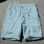 baratos Clássico-Homens Calção Shorts de verão Shorts de praia Bolsos Com Cordão Cintura elástica Tecido Conforto Ao ar livre Diário Para Noite Moda Roupa de rua Preto Branco