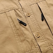 abordables Camisas de trabajo para hombre-Hombre Camisa Camisas de trabajo Camisa casual Abotonar la camisa Camisa cargo Negro Color Caquí Verde Ejército Gris Manga Larga Plano Cuello Vuelto Vacaciones Festivos Bolsillo delantero Ropa Moda