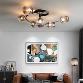 baratos Montagem Embutida &amp; Montagem Semi Embutida-Luz de teto led 4/6 cabeça de vidro metal e27 nórdico criativo mágico lâmpada de teto pequeno quarto, lustre pessoal conciso moderno, para sala de estar comercial lâmpada de sala de jantar, sala de