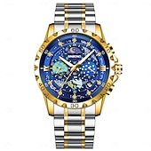 economico Orologi al quarzo-Da uomo Orologio al quarzo Di tendenza Lavoro Orologio da polso Visualizzazione delle fasi lunari Luminoso Calendario Impermeabile Acciaio Guarda