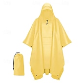 cheap Outdoor Jackets-Unisex Hiking Raincoat Outdoor 3 In 1 Waterproof Lightweight Rip-resistant Hiking Outfits Hiking Clothes Spring Autumn / Fall Hoodie Raincoat Rain Poncho PU Leather Solid Color Black Yellow Pink