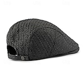 billige Men's Hats-Men's Flat Cap Ascot Hat Newsboy Hat Camel Brown Polyester Fashion Casual Street Daily Plain Adjustable Sunscreen Breathable