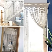 ieftine Perdele macrame și șir-draperii boho macrame perdea usi glisante țesute tapiserie boemă decor, intimitate perdea exterioară, decor nuntă pe terasa, separator de cameră pentru pergolă, foișor, balcon, verandă