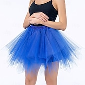 cheap Bottoms-1950s 1980s Rockabilly Short / Mini Petticoat Hoop Skirt Tutu Under Skirt Ballet Dancer Women&#039;s Carnival Costume Kings Day Halloween Carnival Performance Party Pride Parade Adults&#039; Skirt Spring