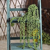 billige Kunstige planter og blomster-1 stk kunstige sukkulenter hengende planter, falske perlestrenger grøntplanter, for veggbryllupsfest hjemmeinnredning, utendørs hageinnredning, innendørs utendørsdekor, vårsommerdekor