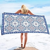 economico set di asciugamani da spiaggia-telo mare oversize 100% microfibra 35&quot;x70&quot;, telo mare grande per adolescenti e adulti, asciugatura rapida, assorbente, morbido, versatile per viaggi, bagno e piscina, regalo per le vacanze 160x80 cm