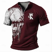 ieftine craniu și os-Bărbați Grafic Amuzant Față zâmbitoare Tricou Manșon scurt Tricou Tipărire 3D Cămașă Modă Designer Zilnic Negru Roșu-aprins Albastru piscină Primavara vara Îmbrăcăminte S M L XL XXL XXXL