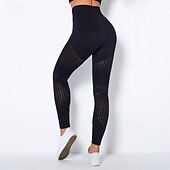 cheap Yoga Leggings &amp; Tights-Women&#039;s Yoga Pants Yoga Leggings Mesh Patchwork High Waist Yoga Gym Workout Pilates Tights Color Block Dark Grey Black Army Green Spandex Sports Activewear Stretchy Slim