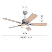 economico Ventilatore da soffitto con luci-ventilatori a soffitto a led luce sospesa a soffitto per cucina sala da pranzo 1 luce 105/120/130 cm acrilico 3 colori-luce moderna camera da letto in stile nordico caffè 110-240v