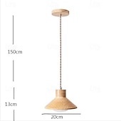 ieftine Lumini insulare-LED pandantiv 20cm 1 lumină alb cald metal finisaje vopsit lemn bec inclus stil modern sufragerie dormitor pandantiv lanternă design 110-240v