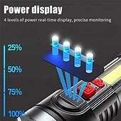 cheap Camping Lights-Super Birght USB Torch LED Flashlight 4 Modes LED Tactical Flashlight- High Lumens, Camping and Hiking Flashlight for Outdoor and Indoor Use