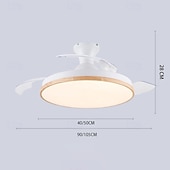 お買い得  シーリングファンライト-LED シーリングファン 90/105cm 1 ライト 調光可能 塗装仕上げ 金属アクリル モダン コンテンポラリー スタイル 寝室 ダイニングルーム リモコンで調光可能