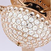 economico Ventilatore da soffitto con luci-ventilatore a soffitto a led luce cristallo oro luce di lusso 3 colori-luce acrilico moderno stile nordico camera da letto sala da pranzo 110-240v