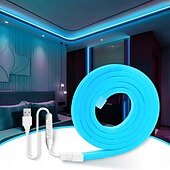 cheap Neon LED Lights-5V USB Waterproof Neon Strip Light 2M 6.5ft Battery Box Power Supply Neon Rope Light 240LED Waterproof IP65 Neon Light LED Light Strip Suitable for Bedrooms TV Backlight Cabinets
