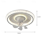 abordables Ventilateurs de plafond lumineux-ventilateur de plafond LED globe suspendu au plafond sur table dimmable 1 lumière 50 cm conception unique 3 couleurs de lumière finitions peintes en acrylique style nordique moderne salle à manger