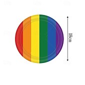 cheap Pride Parade Dec-LGBT June Rainbow Party Disposable Paper Plate Set Colorful Stripe Party Disposable Tableware