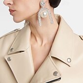 economico Orecchini-Per donna Orecchini a bottone geometrico Alfabetico Prezioso Moda Semplice Diamanti d&#039;imitazione Orecchini Gioielli Argento / Oro Per Matrimonio Feste Regalo 1 paio