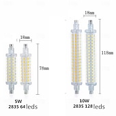 economico Luci LED bi-pin-1/2 pz r7s led parti in alluminio a doppia estremità con copertura luce alogena lampadine per uso domestico r7s led 118mm tubo lampadina 78mm proiettore 220v ad alta potenza luce di lavoro garage