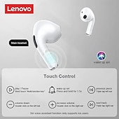 abordables Écouteurs Bluetooth sans fil-Écouteurs Lenovo LP40 TWS sans fil Bluetooth 5.0 écouteurs avec basses contrôle tactile réduction de bruit stéréo longue autonomie 230mAH