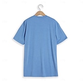 olcso Alkalmi Henley póló-Férfi Henley ing Tee Top Sima Henley Utca Vakáció Rövid ujjú Gomb Zseb Ruházat Divat Dizájn Alap