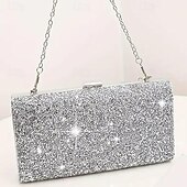 economico Clutch e borsette da sera-Per donna Tracolla Evening Bag Borsa da sera Poliestere 4 pezzi Feste Per eventi Con diamantini Catenina Tinta unica Argento