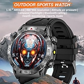 Χαμηλού Κόστους Smartwatch-Έξυπνο ρολόι 2024 1,43 ιντσών amoled smartwatch υψόμετρο πυξίδα ατμοσφαιρικής πίεσης ρολόι bluetooth βηματόμετρο υπενθύμισης κλήσεων παρακολούθησης δραστηριότητας με android ios γυναίκες άνδρες