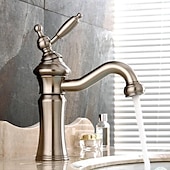 baratos Torneiras de Lavatório de Casa de Banho-Torneira pia do banheiro - Cascata Galvanizar Conjunto Central Monocomando e Uma AberturaBath Taps