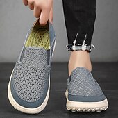 お買い得  メンズスニーカー-通気性のあるメッシュアッパーとクッション性のあるソールを備えたメンズベージュスリッポンスニーカー。快適なカジュアルウェアです。