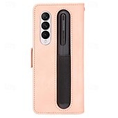 cheap Samsung Cases-Phone Case For Samsung Galaxy Z Fold 5 Z Fold 4 Z Fold 3 Wallet Case Kickstand with Pen Slot Holder Card Slot Retro TPU PU Leather
