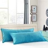 abordables Coussins tendances-Housse de coussin décorative de couleur unie, 1 pièce, taie d&#039;oreiller carrée douce, pour chambre à coucher, salon, canapé, chaise
