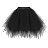 cheap Bottoms-1950s 1980s Rockabilly Short / Mini Petticoat Hoop Skirt Tutu Under Skirt Ballet Dancer Women&#039;s Carnival Costume Kings Day Halloween Carnival Performance Party Pride Parade Adults&#039; Skirt Spring