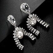 economico Orecchini-Per donna Orecchini a bottone geometrico Alfabetico Prezioso Moda Semplice Diamanti d&#039;imitazione Orecchini Gioielli Argento / Oro Per Matrimonio Feste Regalo 1 paio