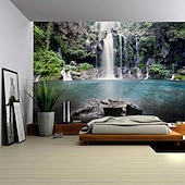 Cascade rivière tapisserie suspendue art mural grande tapisserie décor mural photographie toile de fond couverture rideau maison chambre salon décoration abordables paysage tapisserie-Cascade rivière tapisserie suspendue art mural grande tapisserie décor mural photographie toile de fond couverture rideau maison chambre salon décoration