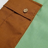 preiswerte Urlaub-Herren Shorts Leinenshorts Sommershorts Patchwork Tasche Farbblock Komfort Atmungsaktiv Kurz Lässig Täglich Ferien Mode Designer Grün Khaki