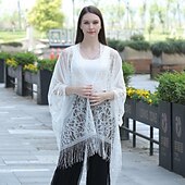 cheap Shawls-Shawls Women&#039;s Wrap Elegant Bridal Sleeveless Polyester Wedding Wraps With Pure Color For Party Spring &amp; Summer