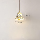economico Luci a sospensione-lampada a sospensione a led 1 luce 15 cm forma in vetro trasparente con design elegante camera da letto in stile moderno ufficio finiture verniciate 110-240v