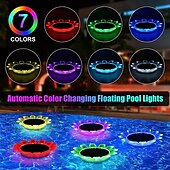 preiswerte Unterwasserlampen-RGB-Schwimmlicht, Solar-LED-Poollicht, wasserdichtes Gartenlicht für den Außenbereich, für Schwimmbad, Teich, Ferienpark, Landschaftsdekoration, 1/2 Stück